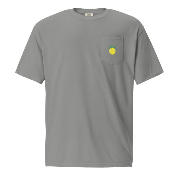 PICKLEBALL CHICK WITH I LOVE PICKLEBALL ON BACK UNISEX GARMET-DYED POCKET T-SHIRT - Image 3