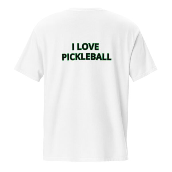 PICKLEBALL CHICK WITH I LOVE PICKLEBALL ON BACK UNISEX GARMET-DYED POCKET T-SHIRT - Image 6