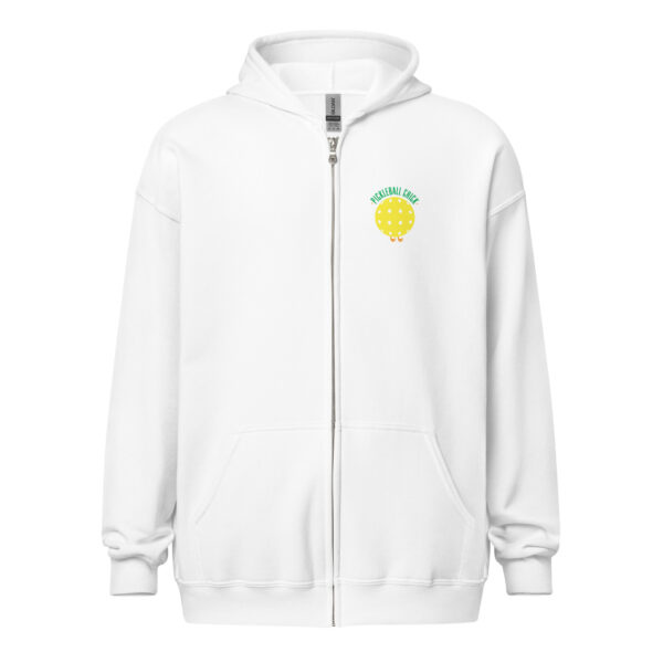 PICKLEBALL CHICK UNISEX HEAVY BLEND ZIP HOODIE "FLORAL PICKLEBALL IS LIFE" ON BACK